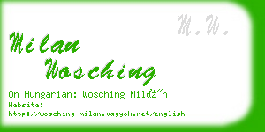 milan wosching business card